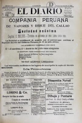 El Diario, edición del 9 de noviembre de 1906