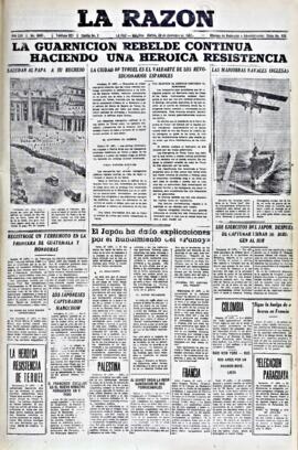 La Razón, edición del 28 de diciembre de 1937