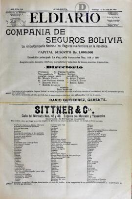 El Diario, edición del 15 de julio de 1906