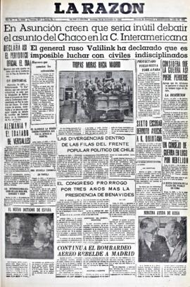 La Razón, edición del 15 de noviembre de 1936