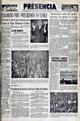 Presencia, edición del 5 de septiembre de 1964