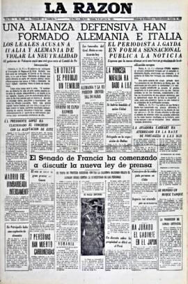 La Razón, edición del 5 de junio de 1937