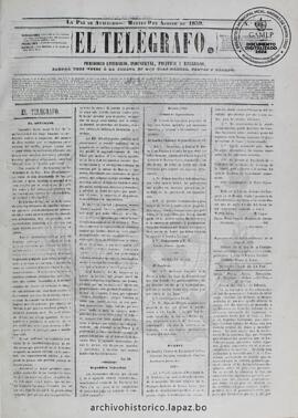 El Telegrafo, edición del 9 de agosto de 1859