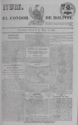 El Condor de Bolivia, edición del 3 de mayo de 1827