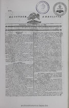 El Condor de Bolivia, edición del 5 de octubre de 1826