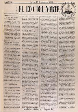 El Eco Del Norte, edición del 28 de agosto de 1862