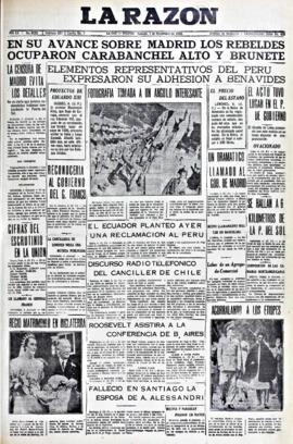 La Razón, edición del 7 de noviembre de 1936