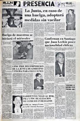 La Razón, edición del 14 de mayo de 1965
