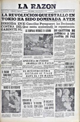 La Razón, edición del 28 de febrero de 1936