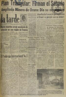 La Tarde, edición del 29 de agosto de 1961