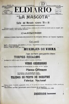 El Diario, edición del 21 de febrero de  1906