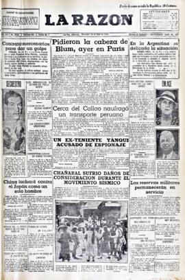 La Razón, edición del 15 de julio de 1936