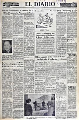 El Diario, edición del 14 de noviembre de 1952