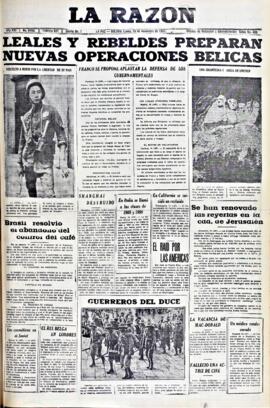 La Razón, edición del 15 de noviembre de 1937