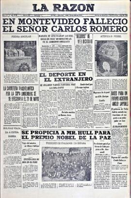 La Razón, edición del 10 de mayo de 1937