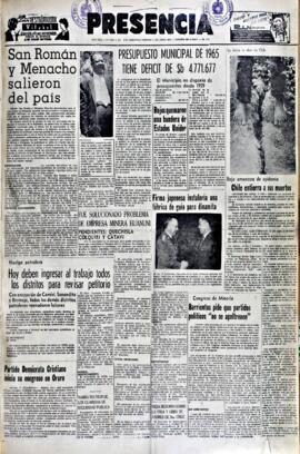 Presencia, edición del 2 de abril de 1965