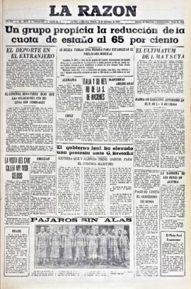 La Razón, edición del 10 de diciembre de 1937
