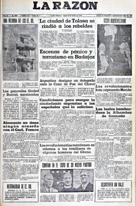 La Razón, edición del 13 de agosto de 1936