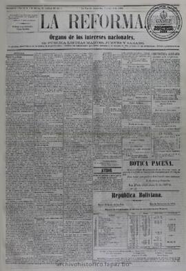 La Reforma, edición del 6 de octubre de 1874