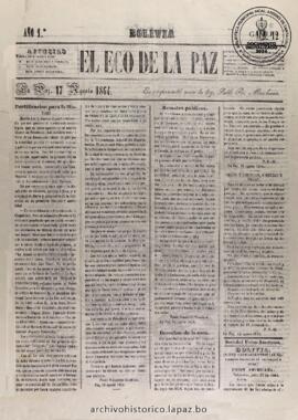 El Eco De La Paz, edición del 17 de agosto de 1864