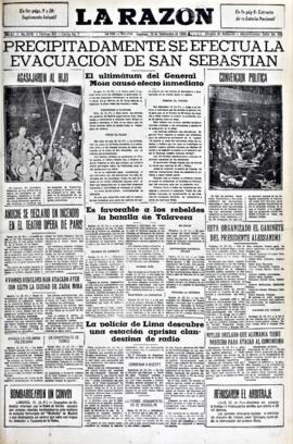 La Razón, edición del 13 de septiembre de 1936