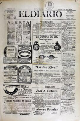 El Diario, edición del 15 de abril de 1906