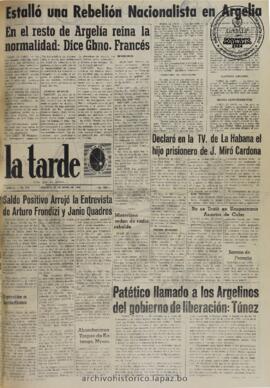 La Tarde, edición del 22 de abril de 1961