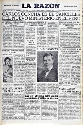 La Razón, edición del 31 de octubre de 1937