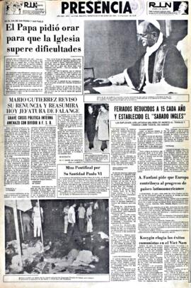 Presencia, edición del 30 de junio de 1965