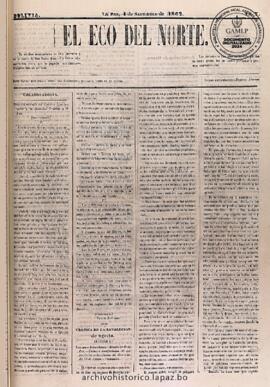 El Eco Del Norte, edición del 4 de septiembre de 1862