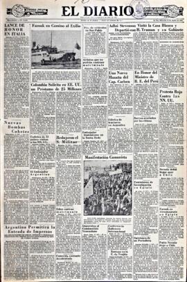 El Diario, edición del 13 de agosto de 1952