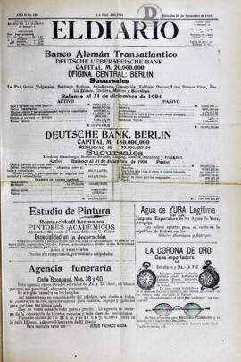 El Diario, edición del 20 de septiembre de 1905