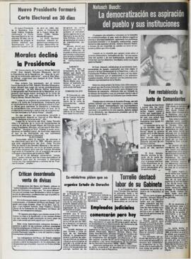 FUE RESTABLECIDA LA JUNTA DE COMANDANTES. (1982, 20 de julio). Hoy [La Paz, Bolivia], p. 11.