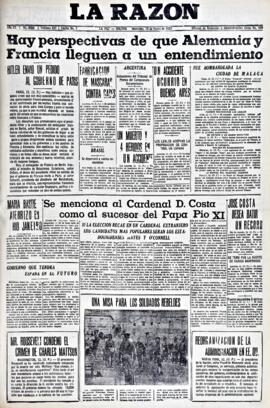 La Razón, edición del 13 de enero de 1937