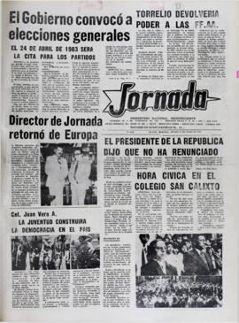 CNL. JUAN VERA A. LA JUVENTUD CONSTRUIRA LA DEMOCRACIA EN EL PAIS. (1982, 15 de julio). Jornada [La Paz, Bolivia], p. 1.