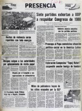 MINISTRO DEL INTERIOR. HECHOS DE VIOLENCIA SERÁN REPELIDOS CON TODA ENERGÍA. (1982, 06 de agosto). Presencia [La Paz, Bolivia], p. 1.