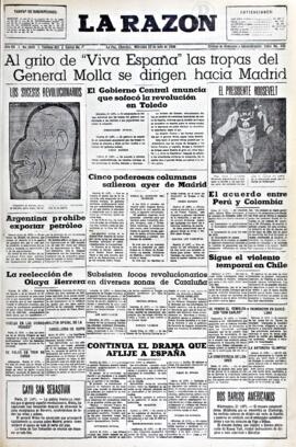 La Razón, edición del 22 de julio de 1936
