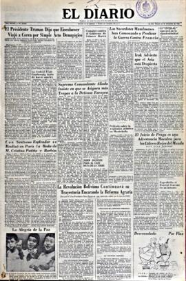 El Diario, edición del 12 de diciembre de 1952