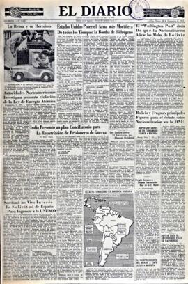 El Diario, edición del 18 de noviembre de 1952