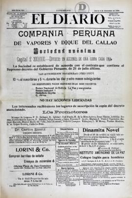El Diario, edición del 6 de diciembre de 1906