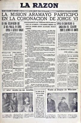 La Razón, edición del 14 de mayo de 1937