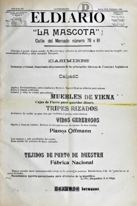 El Diario, edición del 28 de diciembre de 1905