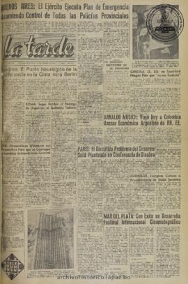 La Tarde, edición del 15 de marzo de 1960
