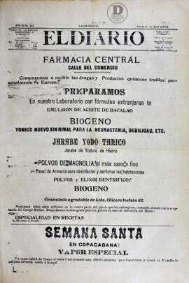 El Diario, edición del 6 de abril de 1906