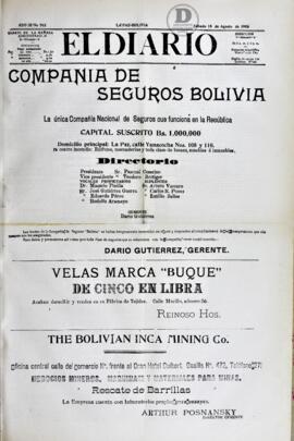 El Diario, edición del 18 de agosto de 1906