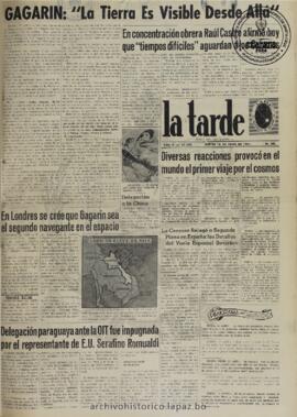 La Tarde, edición del 13 de abril de 1961