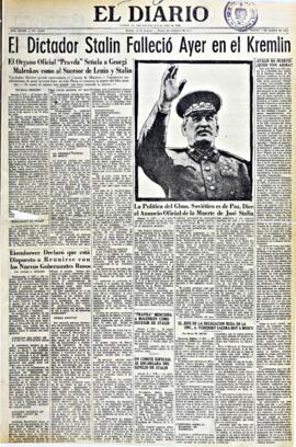 El Diario, edición del 6 de marzo de 1953