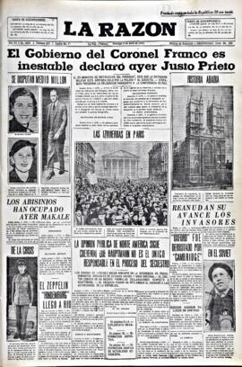 La Razón, edición del 5 de abril de 1936