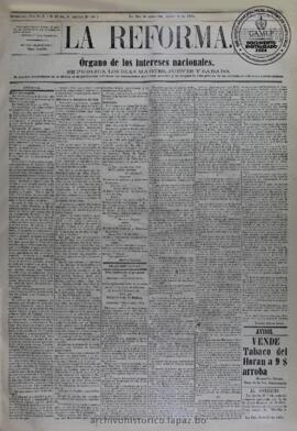 La Reforma, edición del 6 de agosto de 1874