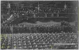 La gran jura de la Bandera del día 7 de agosto al comando del Capitán Gral. Ex. Sr. Don Ismael Montes, Presidente de la República